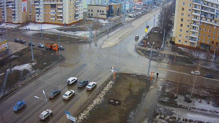 Перекрёсток пр. Текстильщиков, 13 (Ленинск-Кузнецкий, Россия)